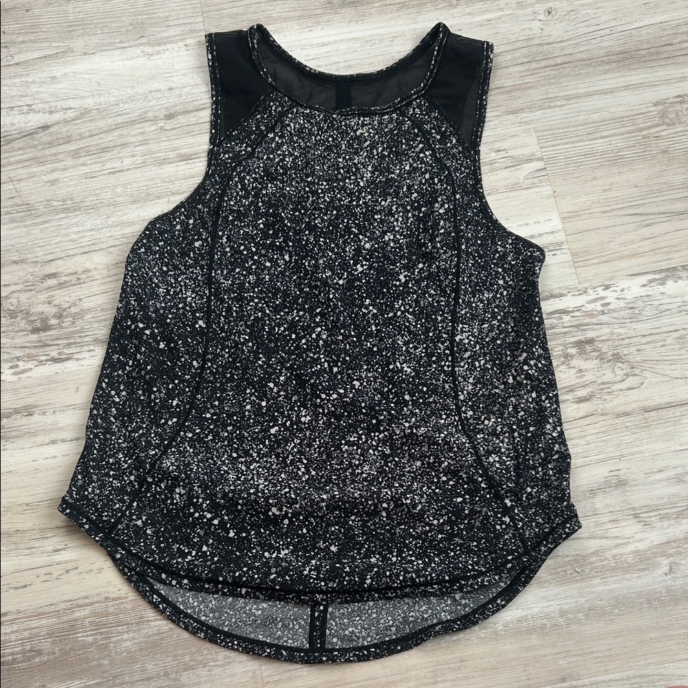 Lululemon Athletica Black and White Speckled Tank Top